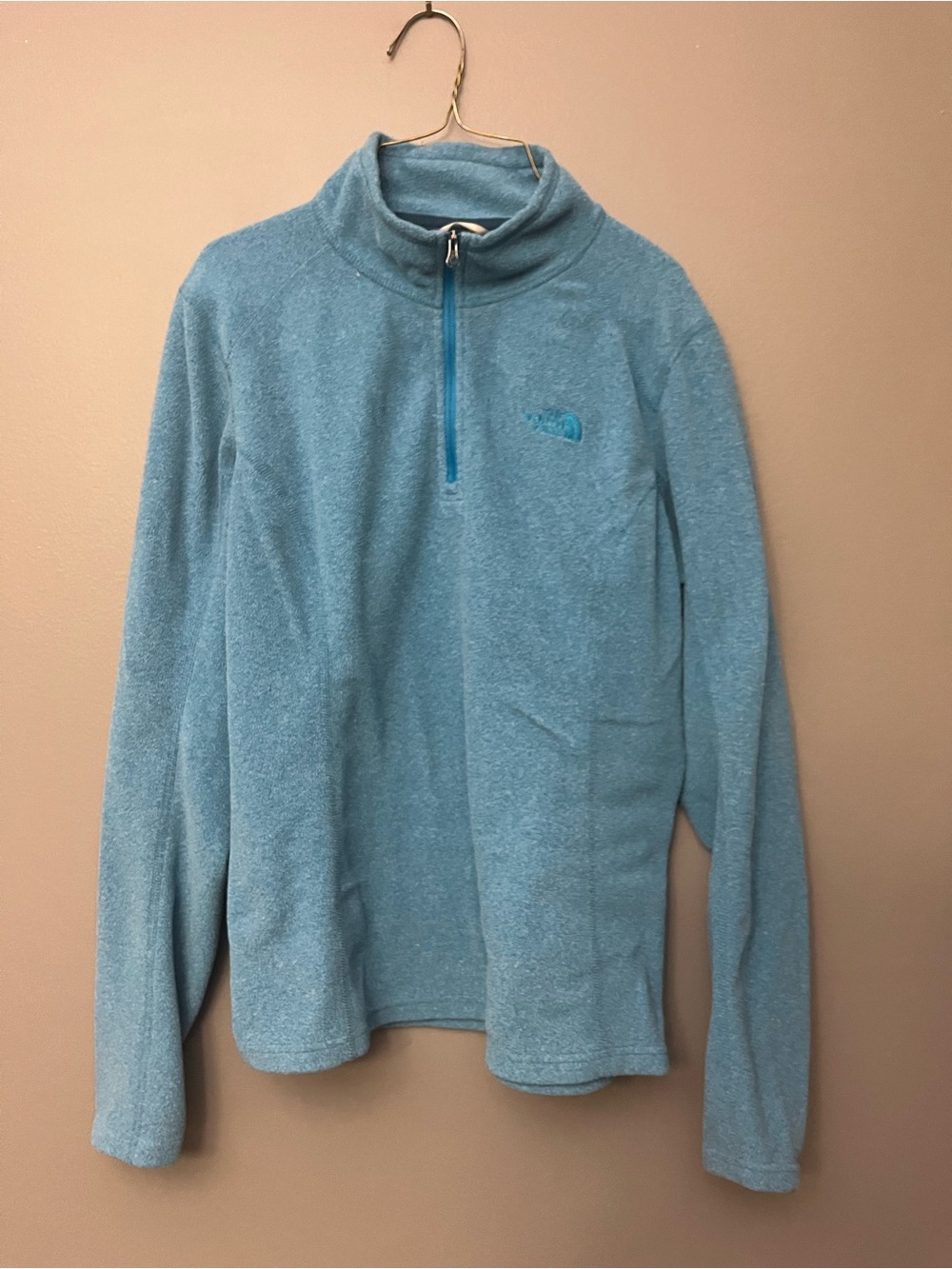 The North Face Women’s Light Blue Quarter-Zip Fleece Pullover - Size M